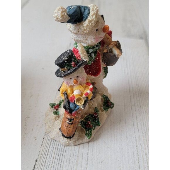 Glitter snowman father son gift haul mistletoe Xmas figure decor - Picture 2 of 7